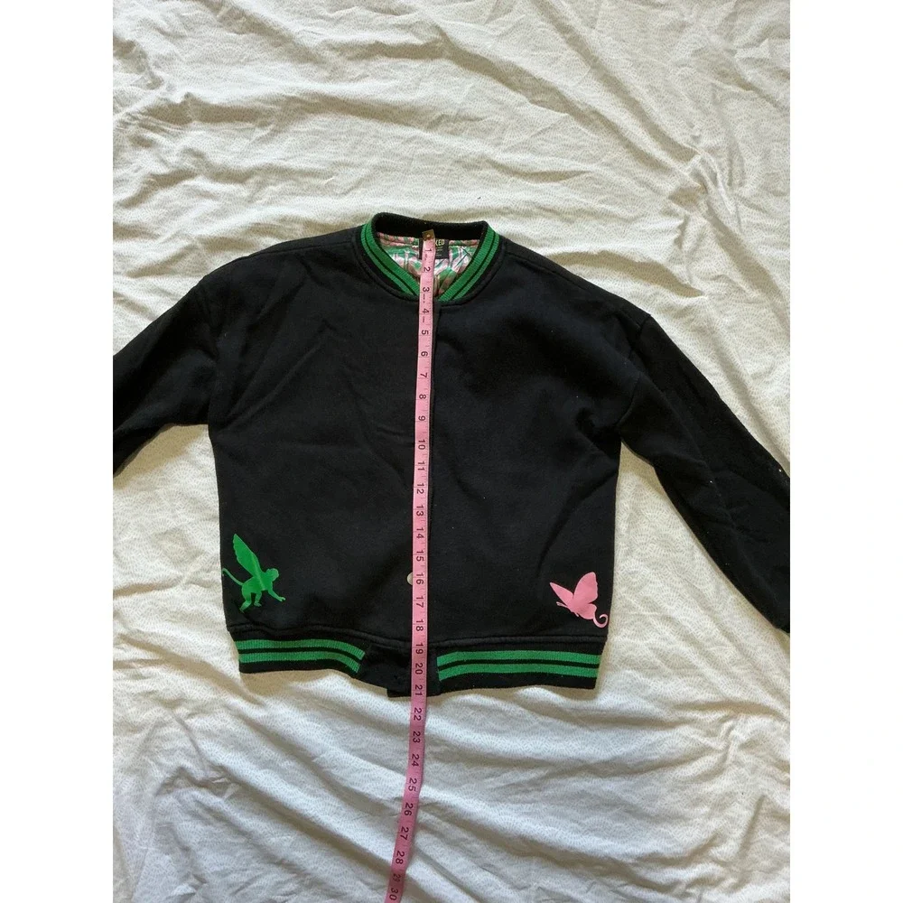 Wicked Movie Paul Tazewell Defy Gravity Bomber Jacket Kids Large 10 12 Black Grn